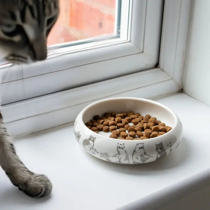 Ancol Curved Edge Patterned Cat Dish