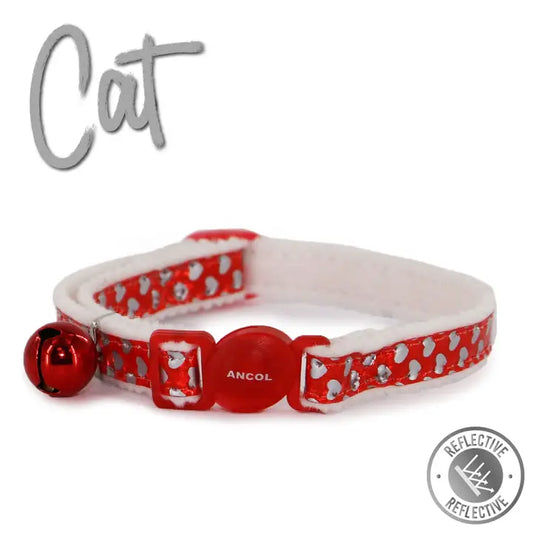 Ancol Hearts Safety Cat Collar Red