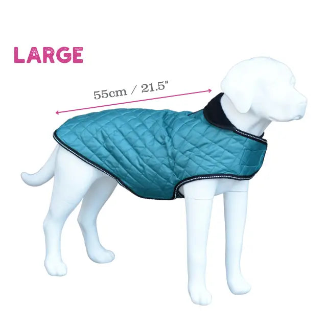 Henry Wag Quilted Dog Jacket Teal