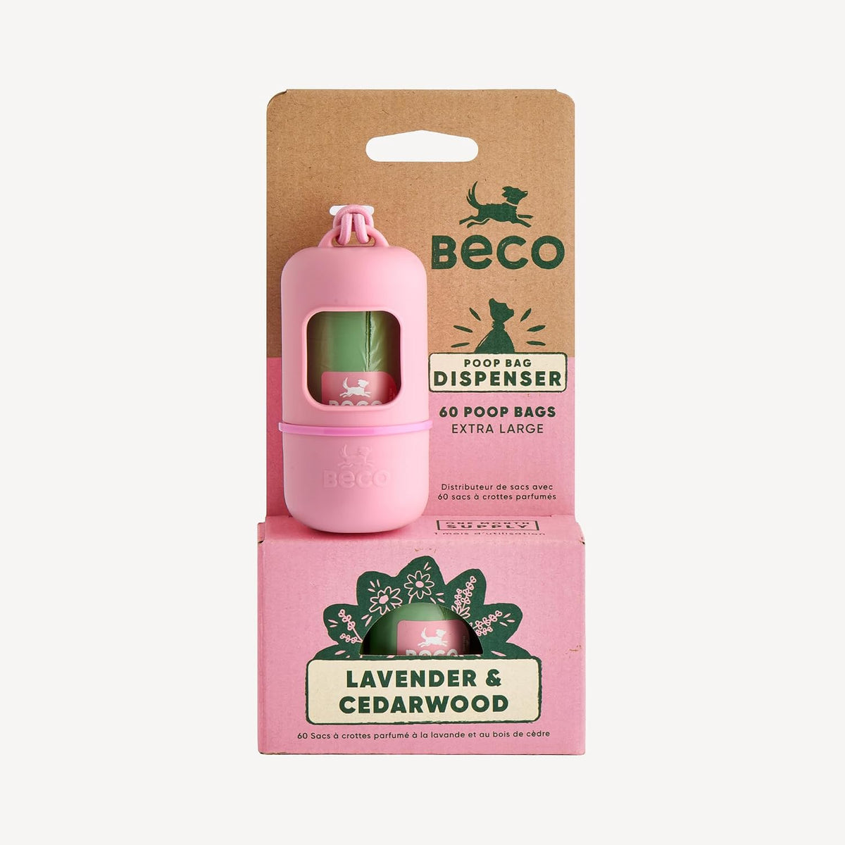Beco Poop Bag Dispenser & Refill Rolls - Lavender