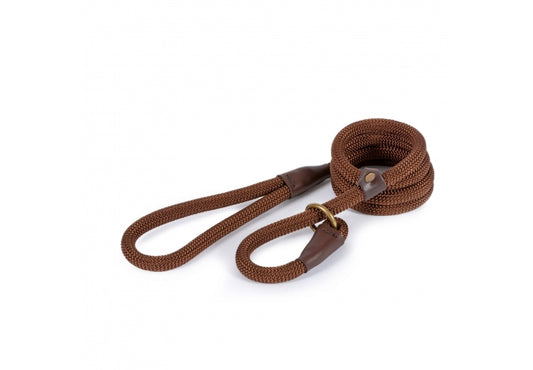 Ancol Heritage Deluxe Rope Slip Lead 1.5m - Brown