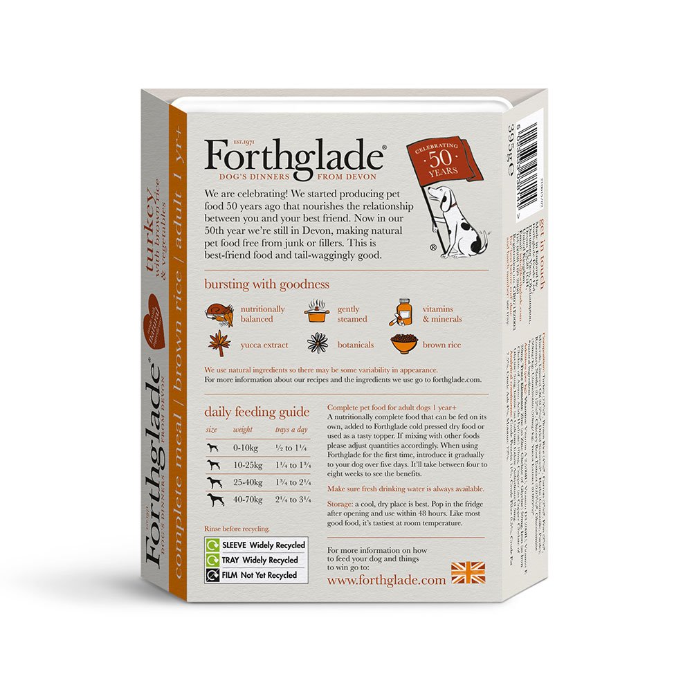 Forthglade Adult Turkey Rice Veg 395g
