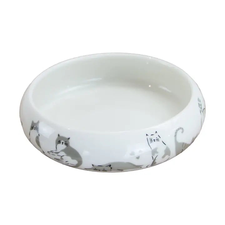 Ancol Curved Edge Patterned Cat Dish