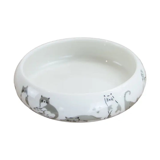 Ancol Curved Edge Patterned Cat Dish