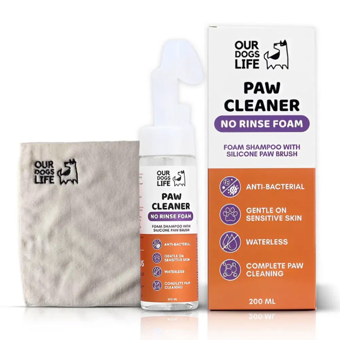 Dogslife Paw Cleaner Foam + Towel 200ml