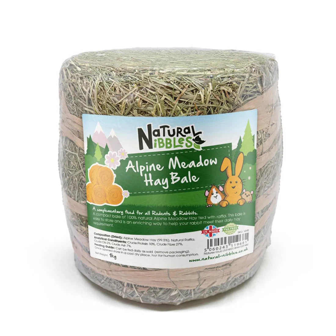 Natural Nibbles Meadow Hay Bale 1kg
