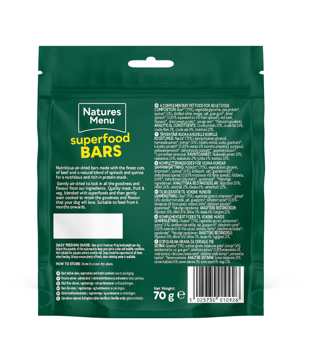 Natures Menu Dog Superfood Bars 70g - Beef
