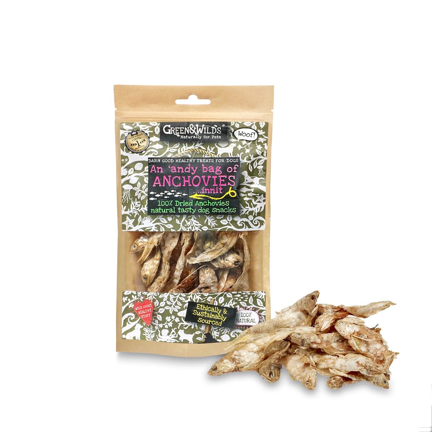 Green & Wilds Andy Bag of Anchovies 50g