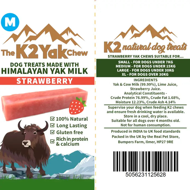 K2 Yak Chews Strawberry - Medium