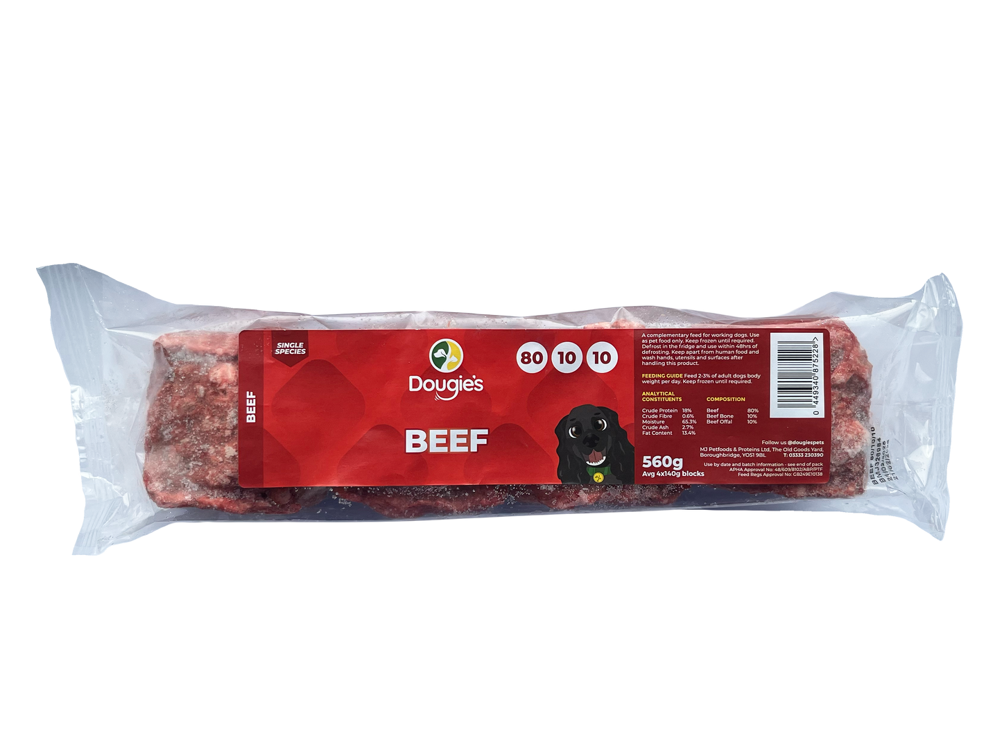 Dougies Pets Beef 80/10/10 560g (4x140g)