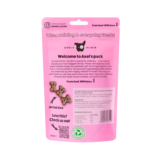 Axels Elixir Broth Bites Salmon with Seaweed 100g