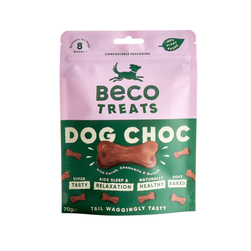 Beco Dog Treats Dog Choc with Carob, Chamomile and Quinoa 70g