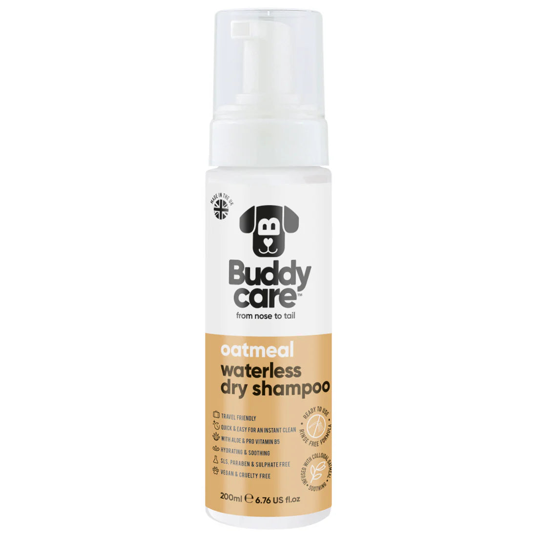 Buddycare Waterless Shampoo Oatmeal 200ml