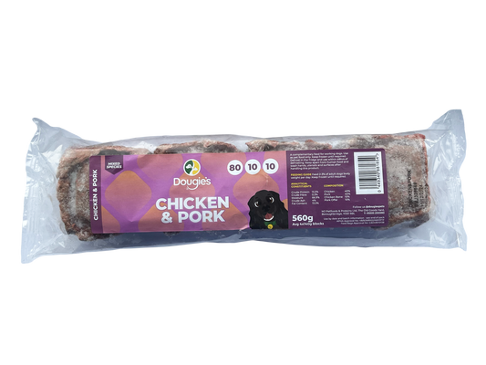 Dougies Pets Chicken & Pork 80/10/10 560g (4x140g)
