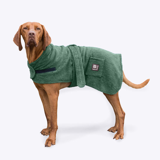 Danish Design Dog Towel Robe Green