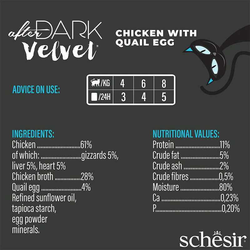 Schesir Dark Velvet Chicken & Quail Egg 80g