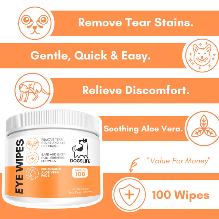 Dogslife Eye Wipes - 100 Pack
