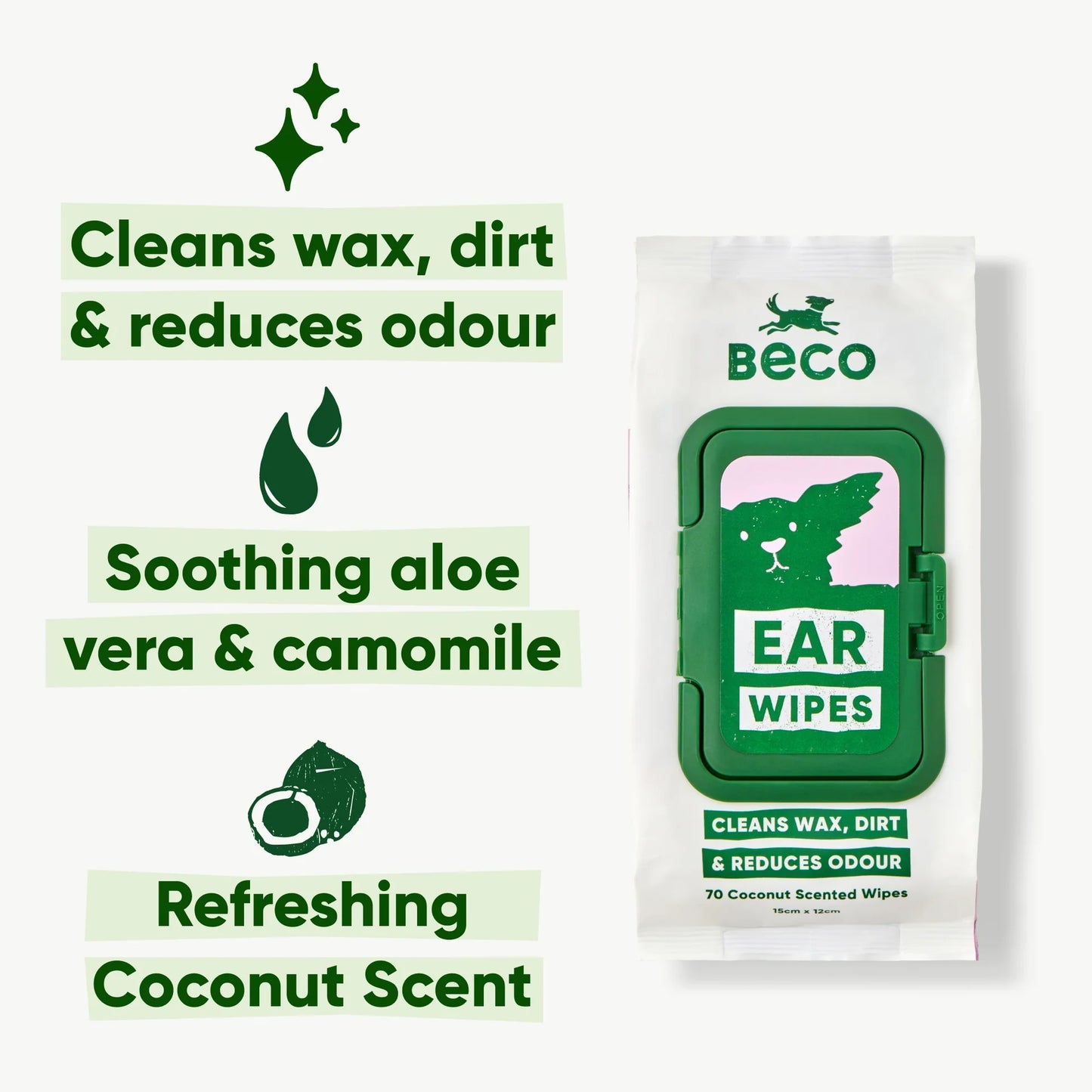 Beco Bamboo Dog Wipes - Ear Wipes