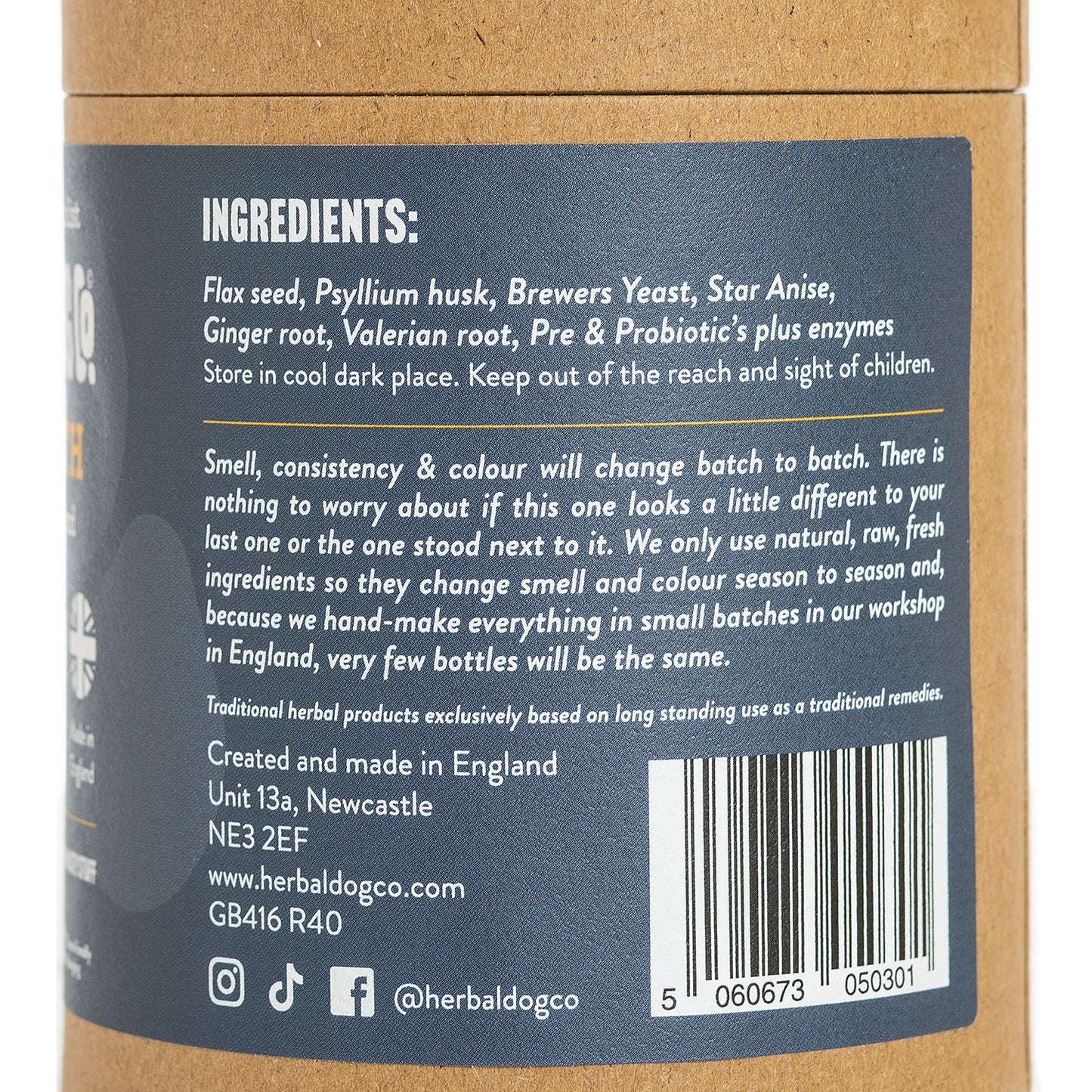 Herbal Dog Powder Herbacare Gut 250ml