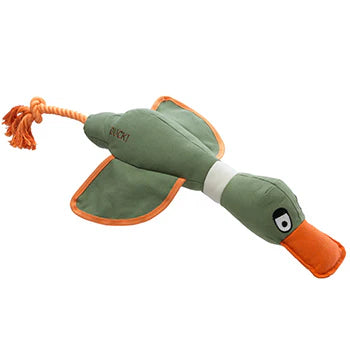 House of Paws Duck! Canvas Thrower Dog Toy Khaki
