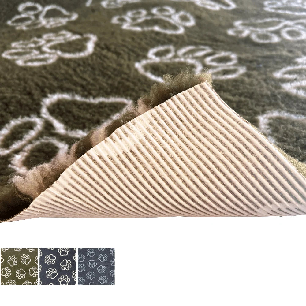ProFleece Vet Bedding Non-Slip Olive Paw