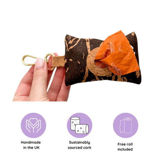 Adios Cork Poo Bag Holder - Coffee