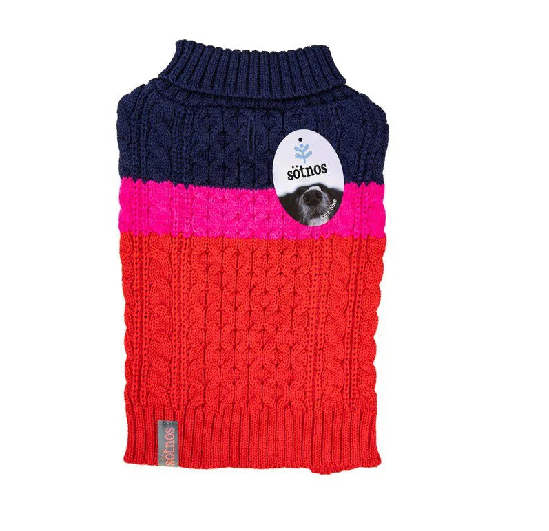 Sotnos Colour Block Red & Pink Jumper