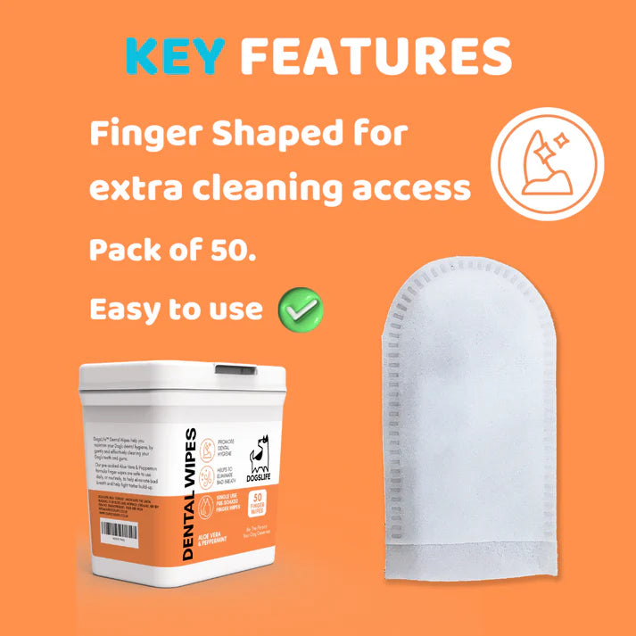 Dogslife Dental Wipes - 50 Pack