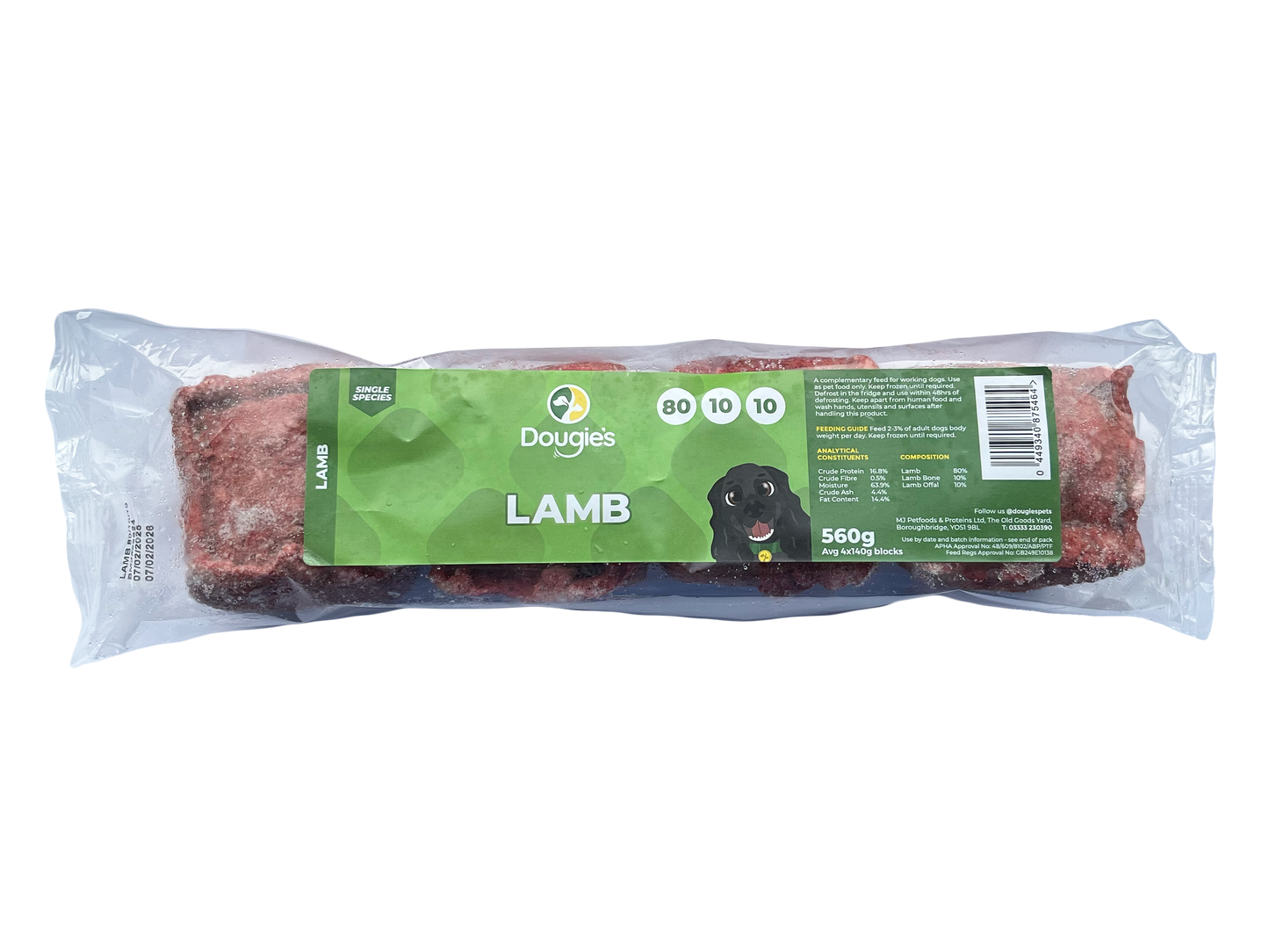 Dougies Pets Lamb 80/10/10 560g (4x140g)