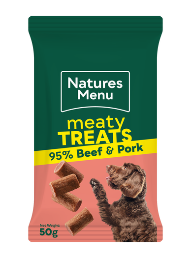 Natures Menu Dog Meaty Treats 50g - Beef & Pork