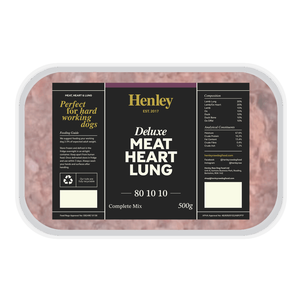 Henley Raw Deluxe Meat Heart and Lung 80/10/10 500g