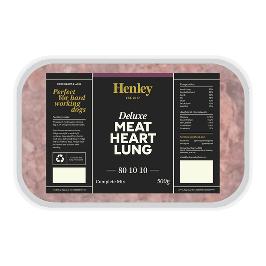 Henley Raw Deluxe Meat Heart and Lung 80/10/10 500g
