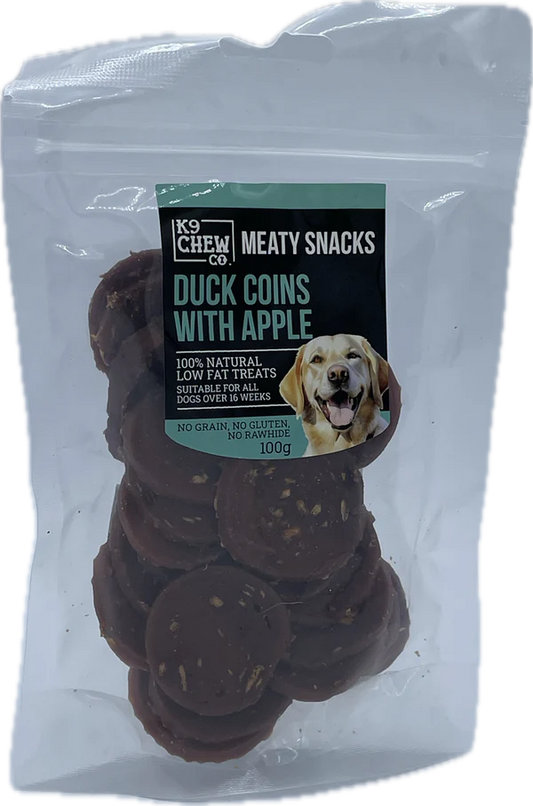 K9 Chew Meaty Snacks - Duck Coins with Apple