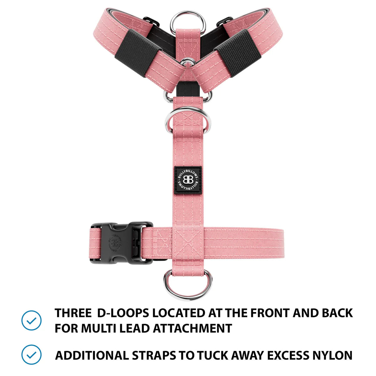 BullyBillows Mini Tri-Harness Pink