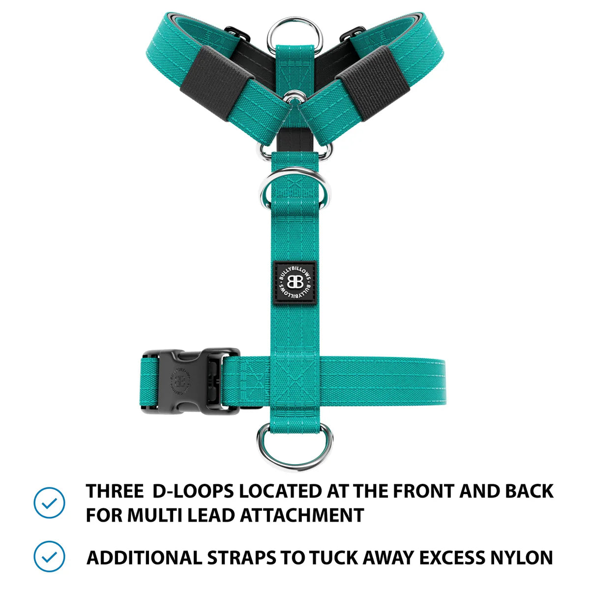 BullyBillows Mini Tri-Harness Turquoise