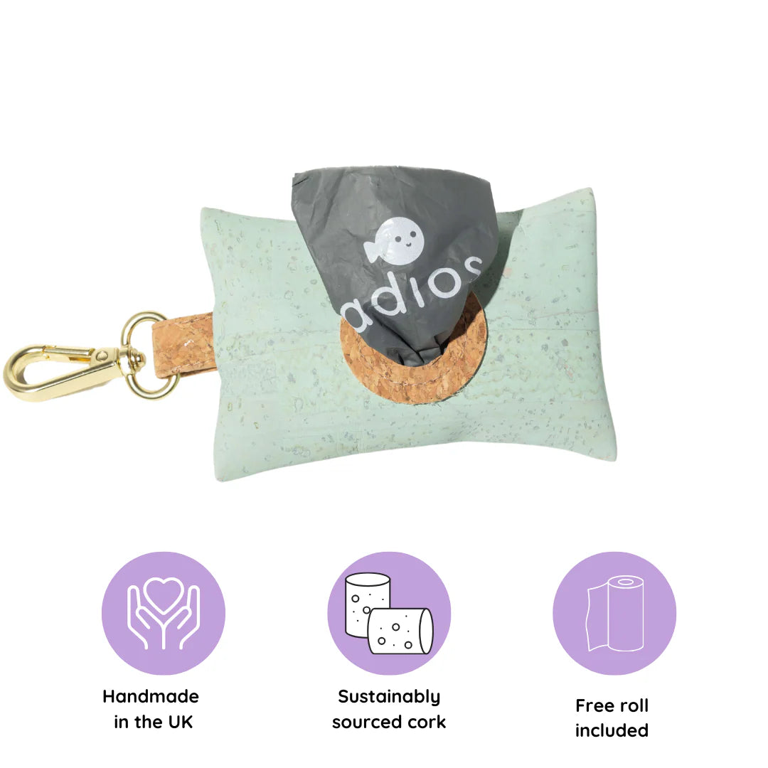 Adios Cork Poo Bag Holder - Mint