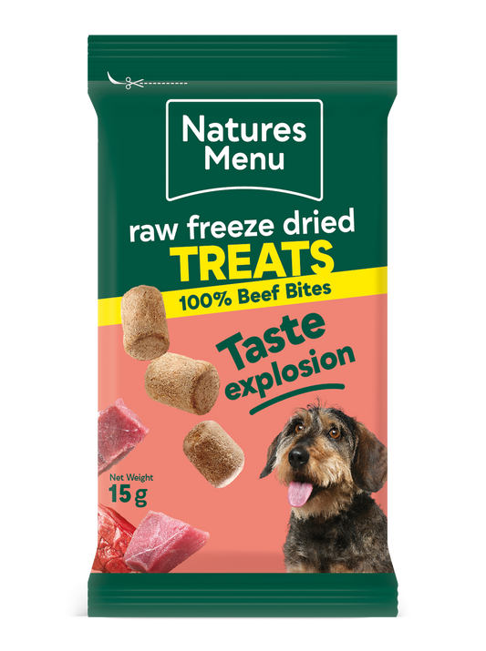 Natures Menu Freeze Dried Meat Bites 15g 100% Beef