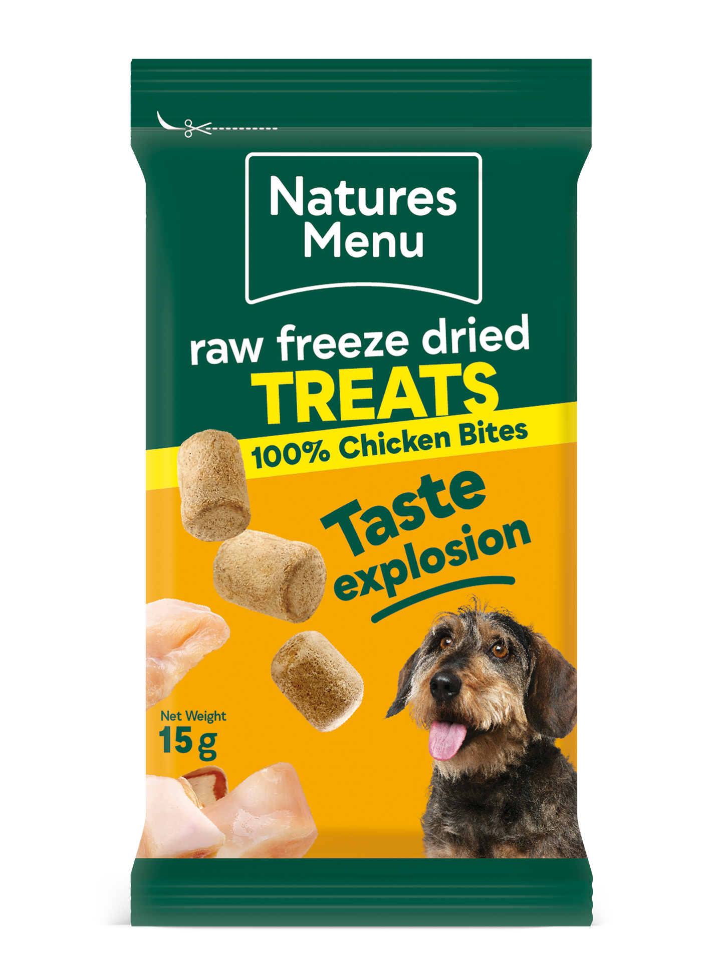 Natures Menu Freeze Dried Meat Bites 15g 100% Chicken