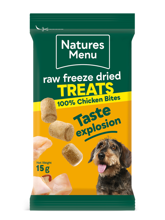 Natures Menu Freeze Dried Meat Bites 15g 100% Chicken
