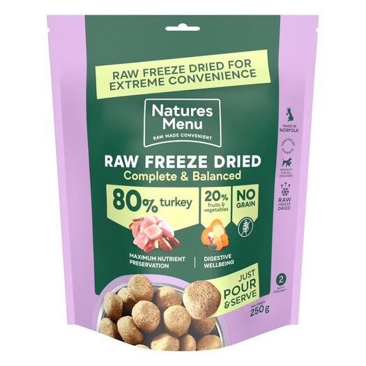 Natures Menu Freeze-Dried Complete 80/20 250g - Multiple Flavours