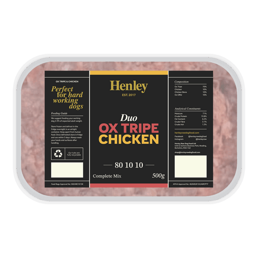 Henley Raw Duo Ox Tripe & Chicken 80/10/10 500g