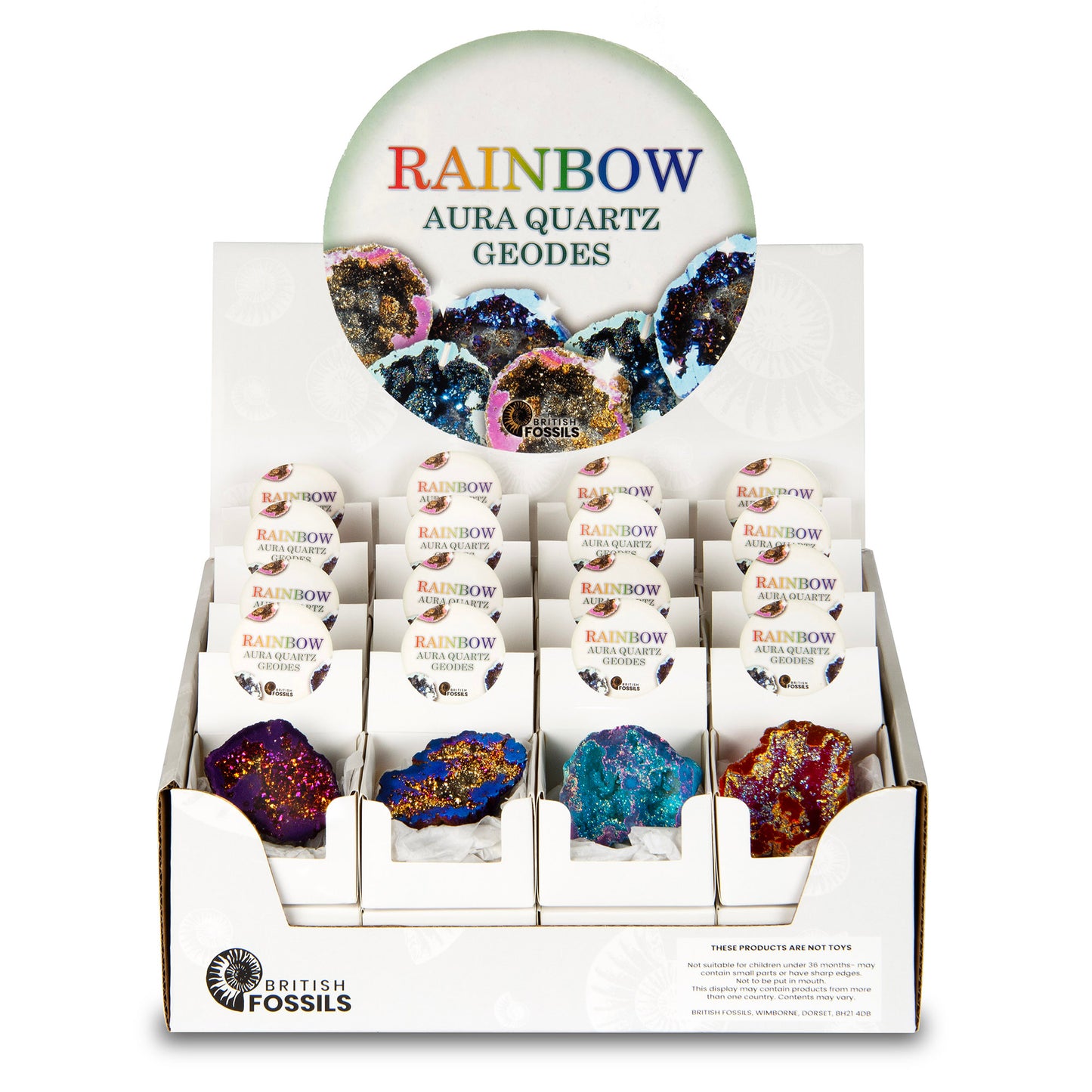 British Fossils - Rainbow Aura Quartz Geodes