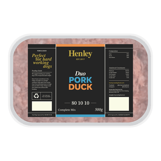 Henley Raw Duo Pork & Duck 80/10/10 500g