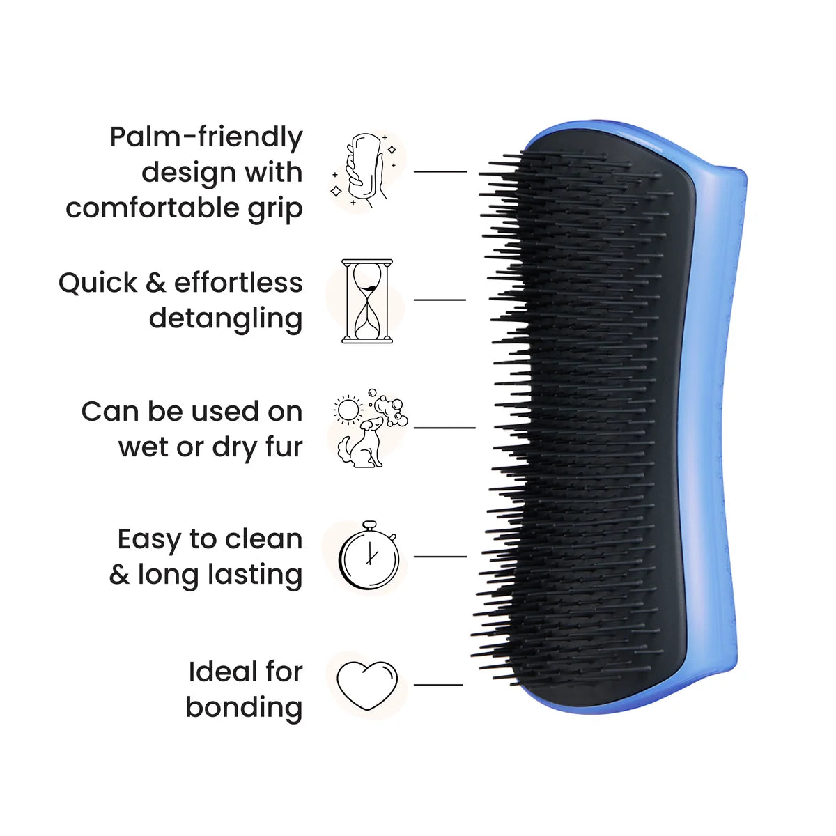 Pet Teezer Detangling Grooming Brush - Blue & Grey