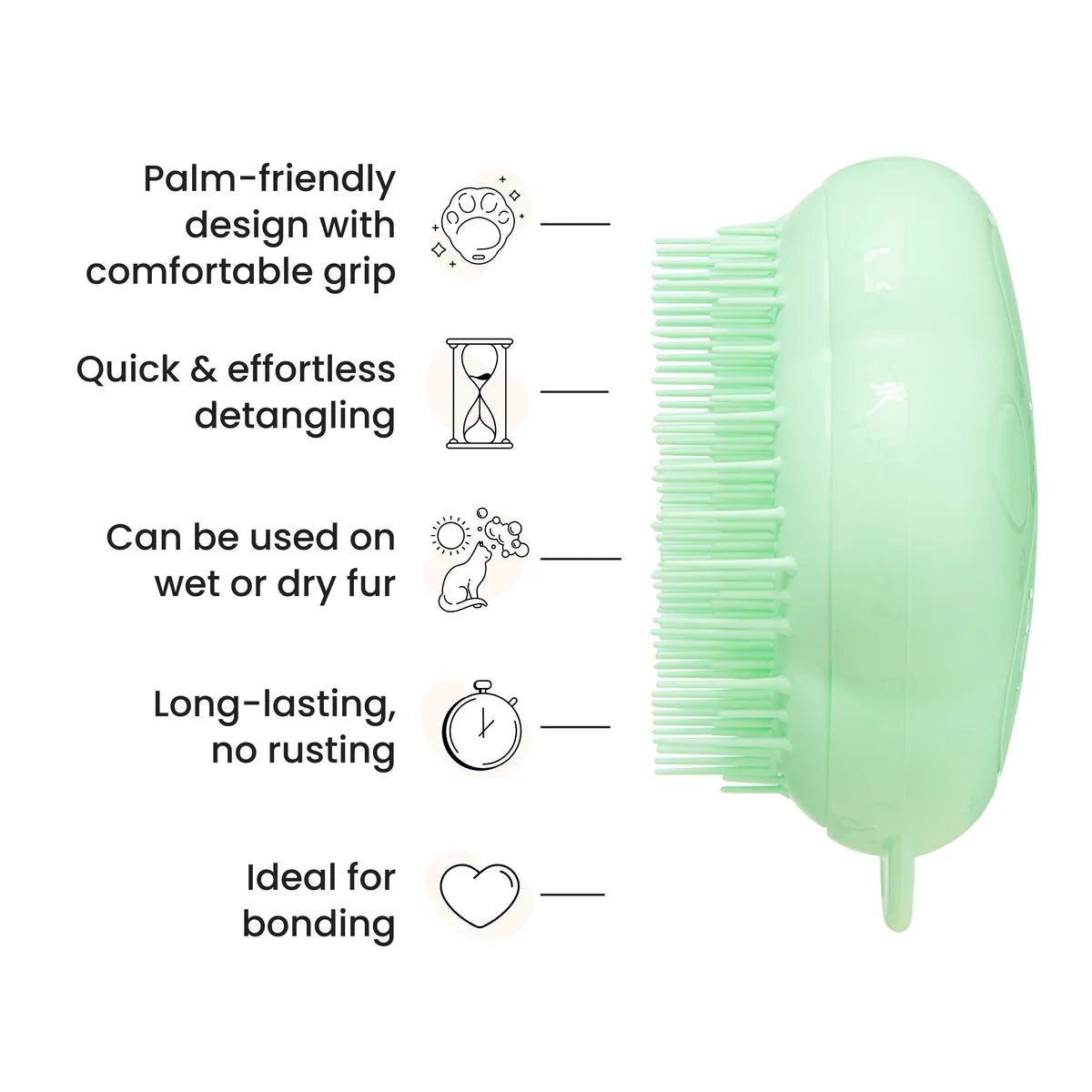 Pet Teezer Cat Grooming Brush - Green