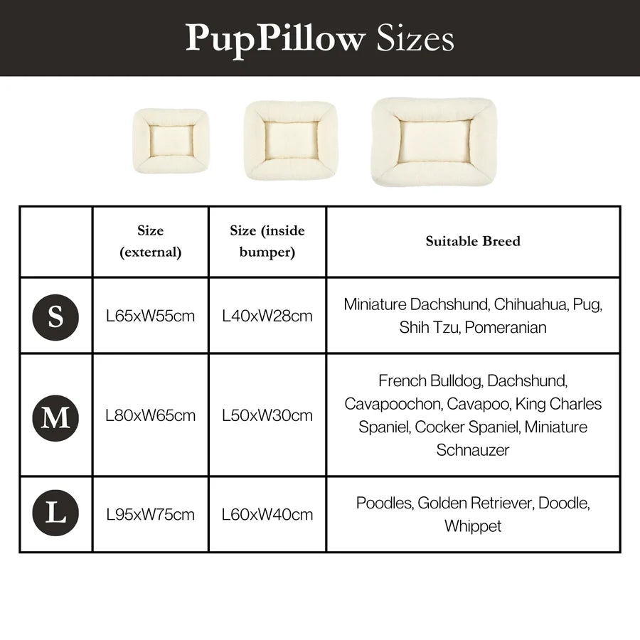 Pup&Kit PupPillow Fleece Bed - Natural