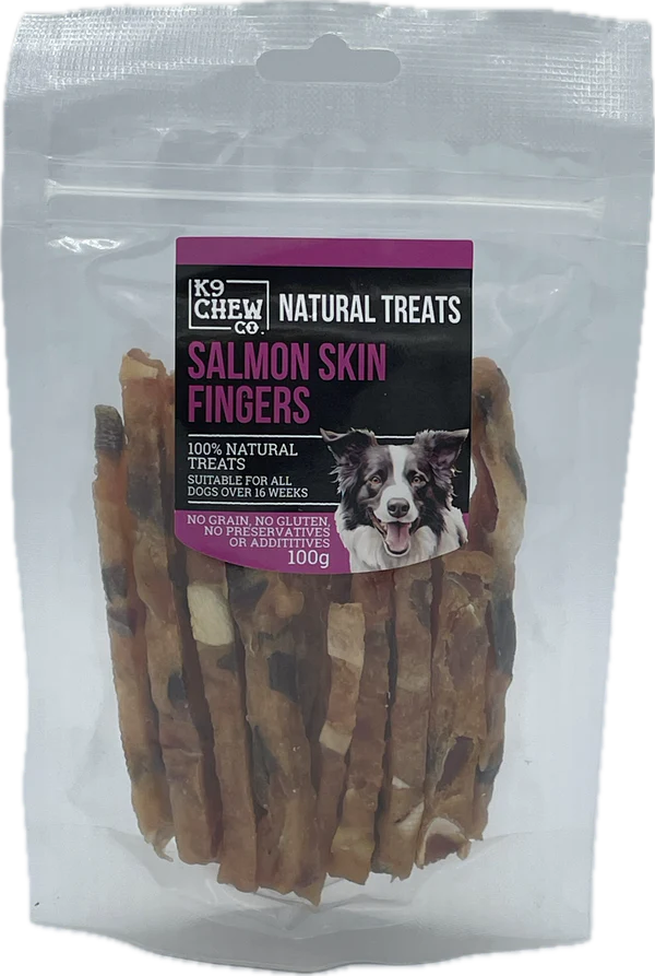 K9 Chew Snacks - Salmon Skin Fingers 100g