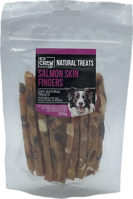 K9 Chew Snacks - Salmon Skin Fingers 100g