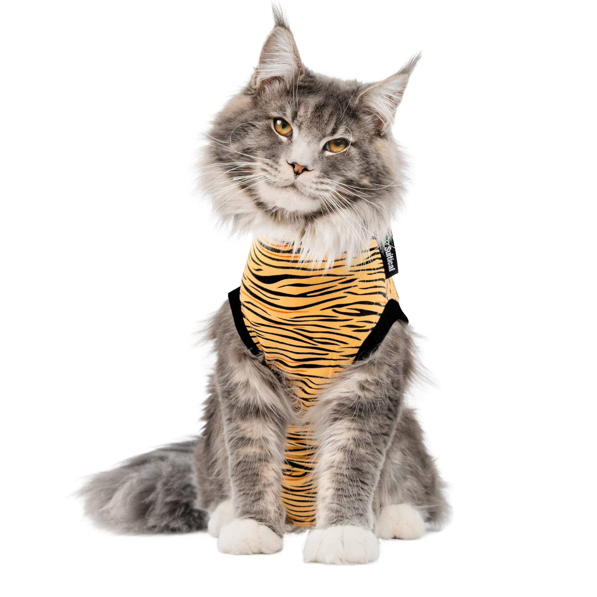 Suitical Cat Recovery Suit Body Tiger Print