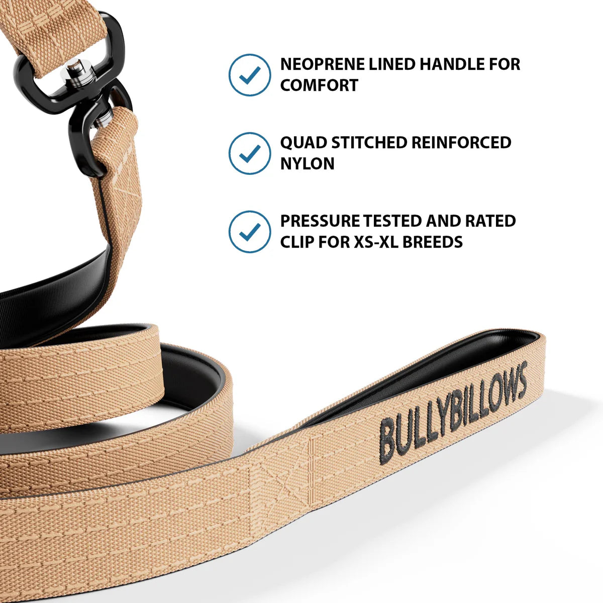 BullyBillows 1.4m Swivel Lead Tan